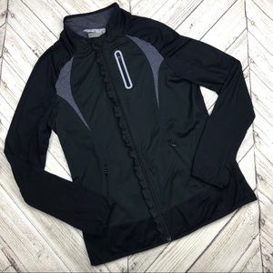 Athleta Prevail Zip Ruffle Running Jacket